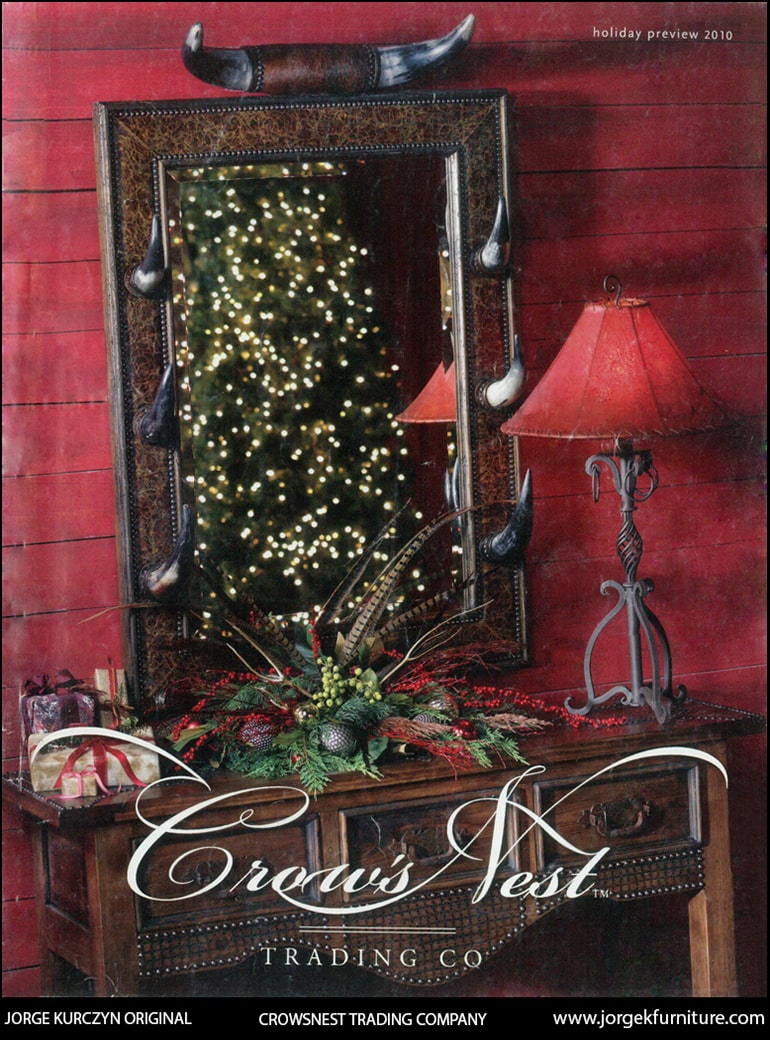 Crowsnest Trading Company - Western Console and Mirror with natural horns